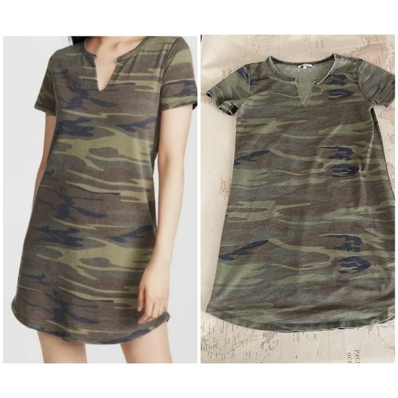 Z Supply Camo Print T-Shirt Dress Size Small - Picture 1 of 9